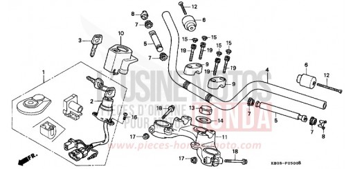 ROHRGRIFF/OBERE BRUECKE CB250X de 1999